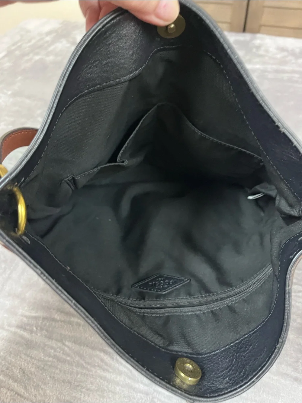 Fossil Brown Leather Shoulder Tote Bag